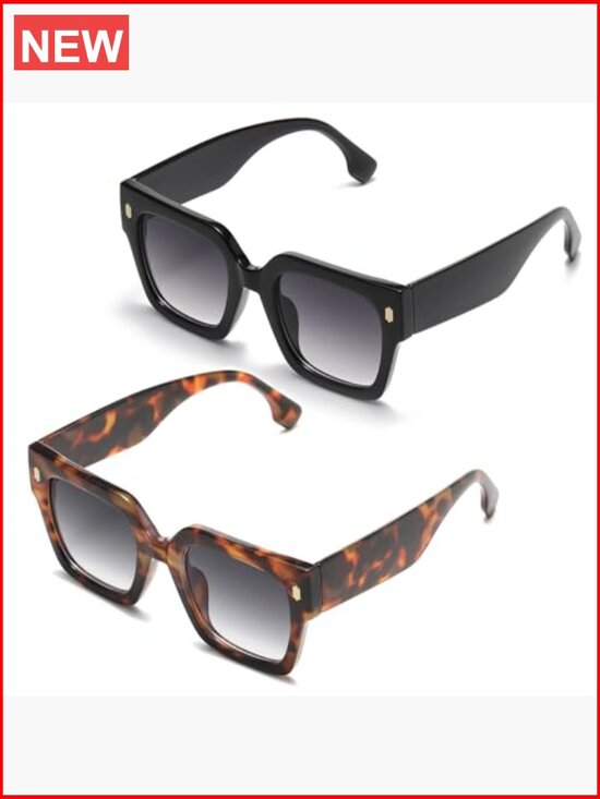 Oversized Sunglasses UV400 Protection 2-Pack Lightweight Frame main image 4